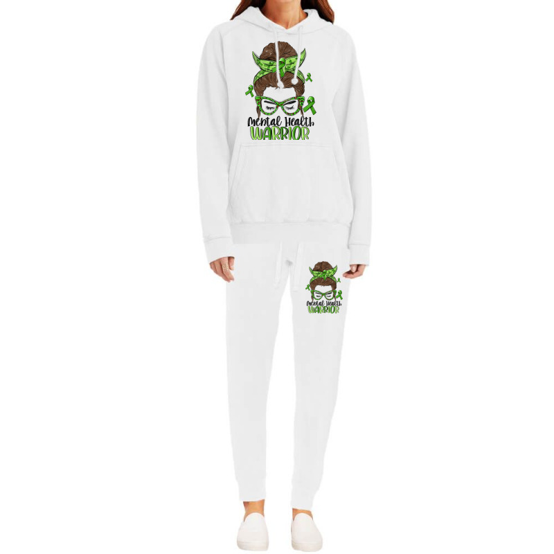 Messy Bun Mental Health Warrior Hoodie & Jogger Set | Artistshot