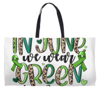 In June We Wear Green Scoliosis Awareness Weekender Totes | Artistshot