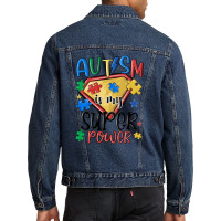 Autism Is My Super Power Men Denim Jacket | Artistshot