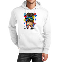 Afro Messy Bun Light Skin Autism Mom Unisex Hoodie | Artistshot