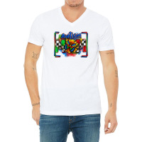 Autism Mom Checkered Flag V-neck Tee | Artistshot