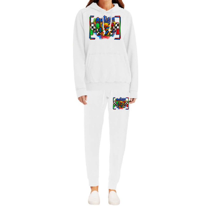 Autism Mom Checkered Flag Hoodie & Jogger Set | Artistshot