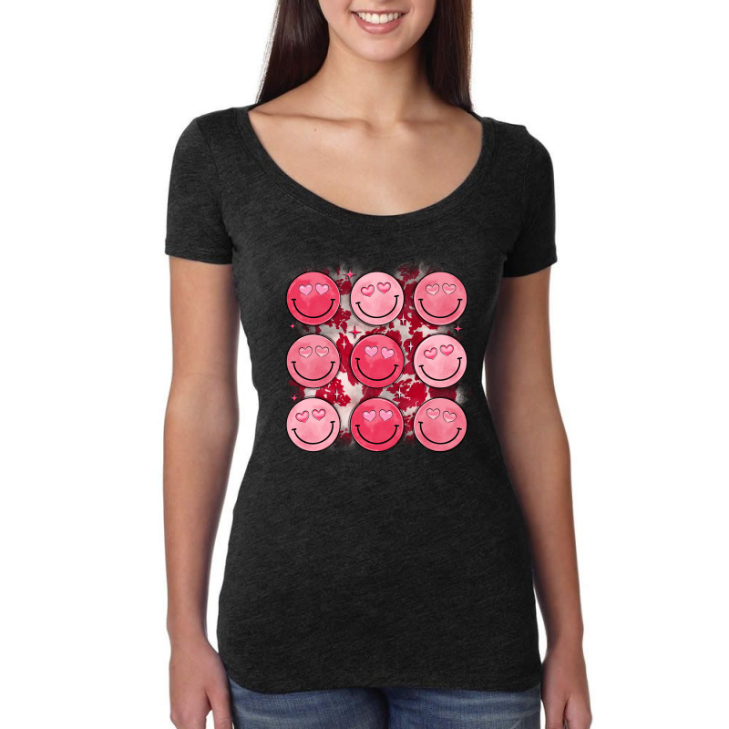 Valentine S Day Smile Face Women's Triblend Scoop T-shirt by LillyAllenDesigns | Artistshot