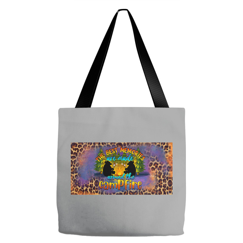 The Best Memories Are Made Around The Campfire Camping License Plate Tote Bags | Artistshot