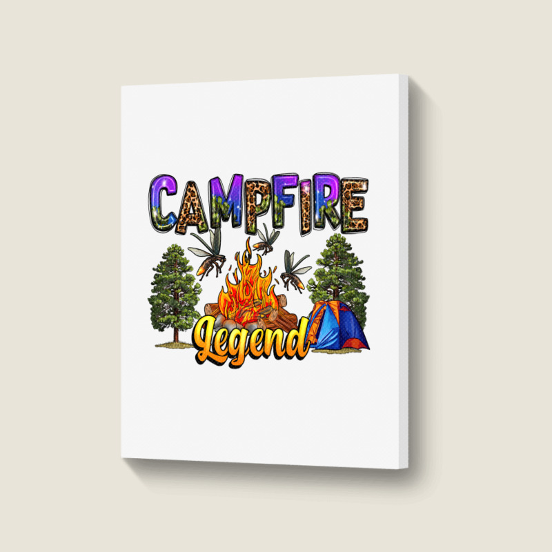 Campfire Legend Neo Western Portrait Canvas Print | Artistshot