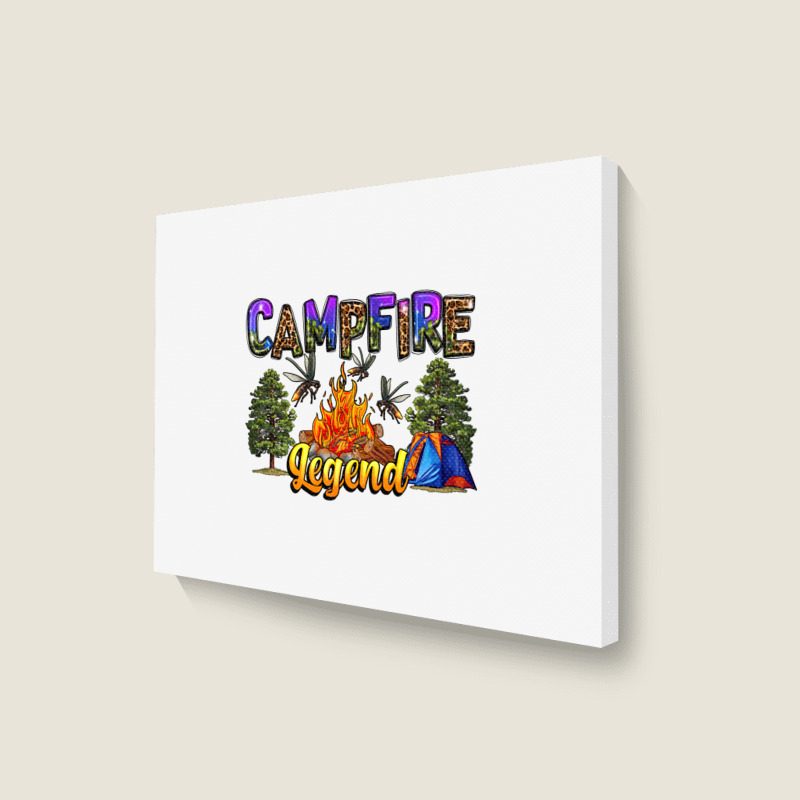 Campfire Legend Neo Western Landscape Canvas Print | Artistshot