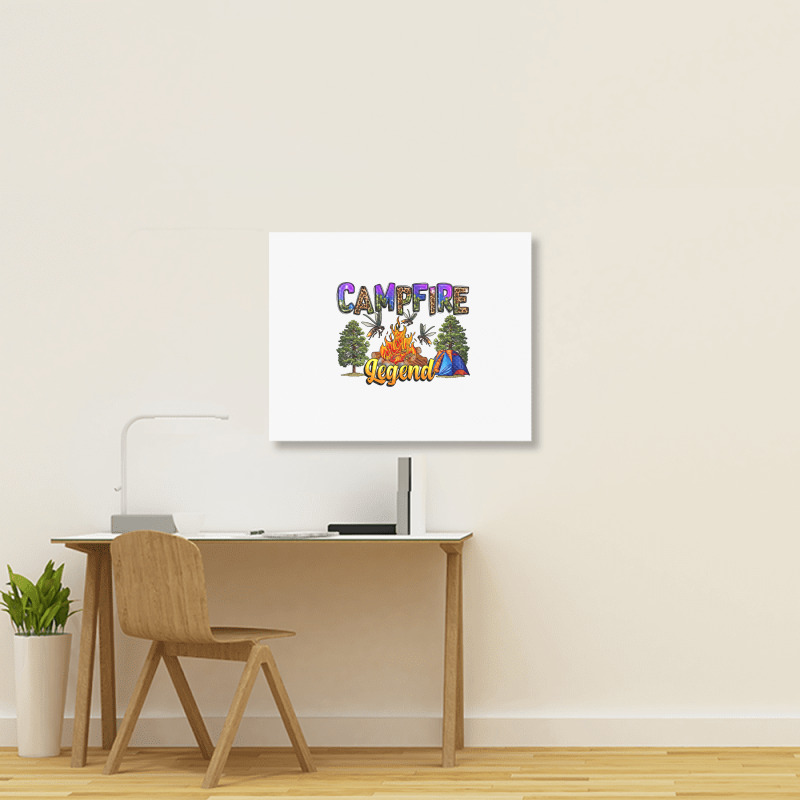 Campfire Legend Neo Western Landscape Canvas Print | Artistshot