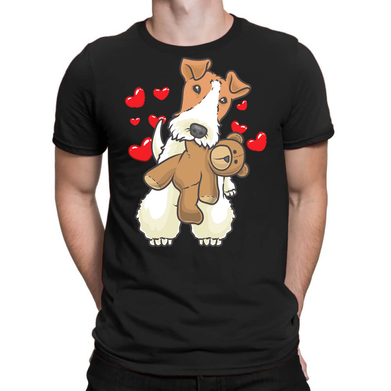 Gift Idea T  Shirt Fox Terrier Wirehaired Dog With Stuffed Animal T  S T-shirt | Artistshot