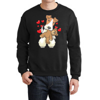 Gift Idea T  Shirt Fox Terrier Wirehaired Dog With Stuffed Animal T  S Crewneck Sweatshirt | Artistshot