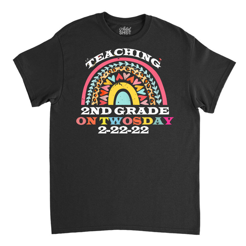 Great Vintage Second Grade On Twosday T  Shirtfunny Vintage Teaching 2 Classic T-shirt | Artistshot