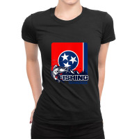 Flag Of Tennessee   Fishing In Tennessee Raglan Baseball Tee Ladies Fitted T-shirt | Artistshot