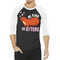 Otter T  Shirt Cute Otter Love Heart T  Shirtby 3/4 Sleeve Shirt | Artistshot