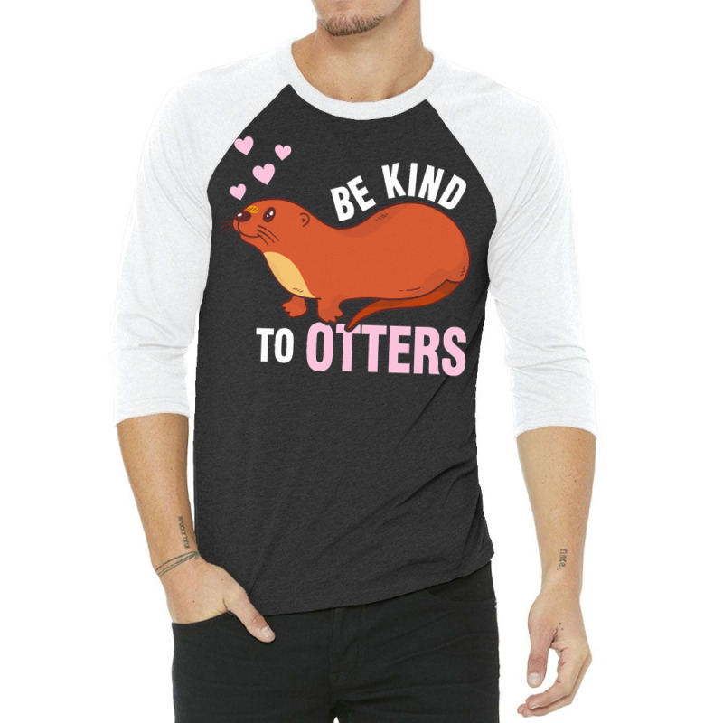 Otter T  Shirt Cute Otter Love Heart T  Shirtby 3/4 Sleeve Shirt | Artistshot