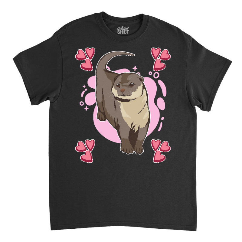 Otter T  Shirt Sea Otter Pink Heart Design Otter T  Shirt Classic T-shirt | Artistshot