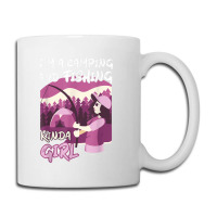 Girl Fishing Rod Campfire Fish Woman Camping And Fishing Coffee Mug | Artistshot