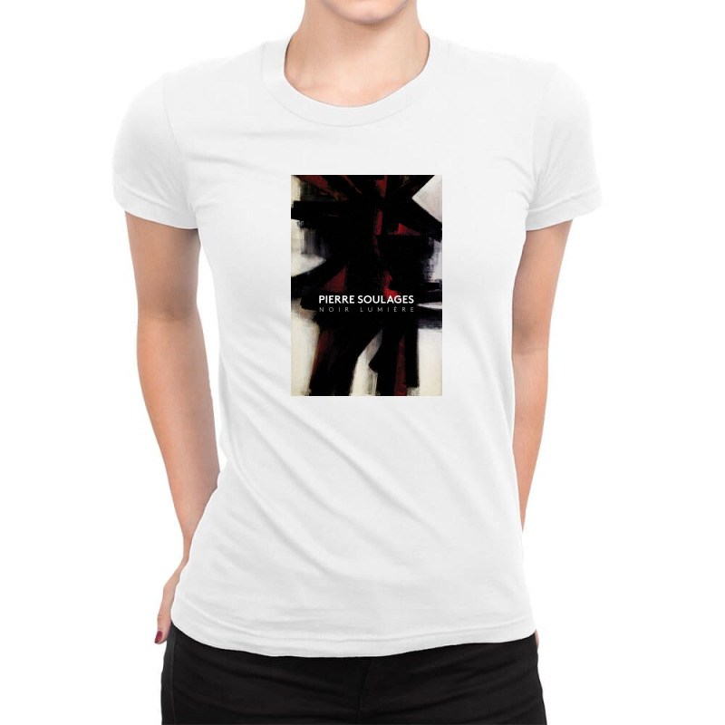 Pierre Soulages Noir Lumiere Ladies Fitted T-Shirt by terrichapman | Artistshot