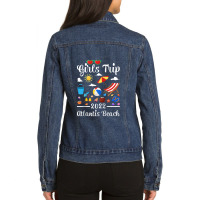 Girls Trip 2022 Summer Vacation Australia Atlantis Beach Raglan Baseba Ladies Denim Jacket | Artistshot