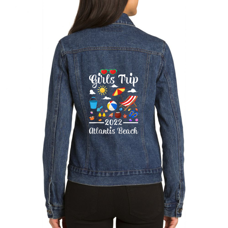 Girls Trip 2022 Summer Vacation Australia Atlantis Beach Raglan Baseba Ladies Denim Jacket by Tiktify | Artistshot