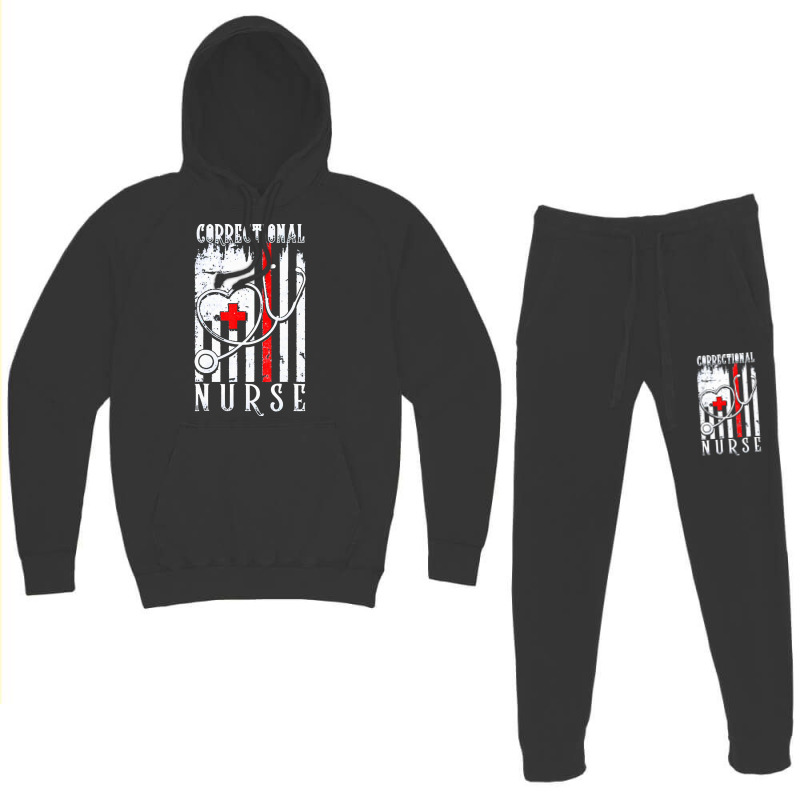 Distressed Flag Correctional Nurse 4th T  Shirt Distressed Flag Correc Hoodie & Jogger Set | Artistshot