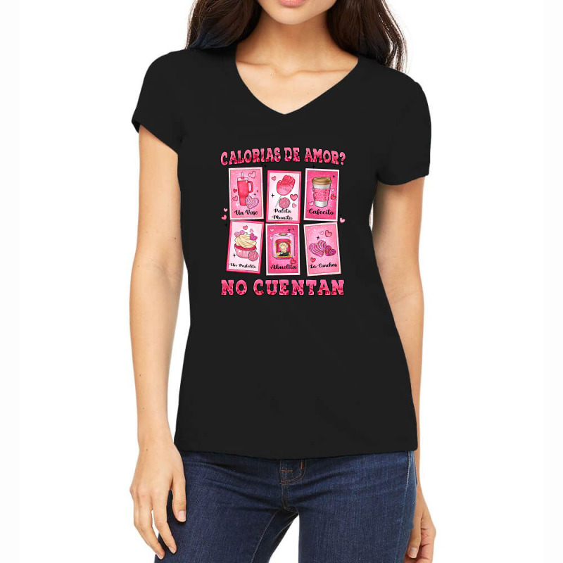 Calorias De Amor No Cuentan Mexican Dessert Women's V-Neck T-Shirt by LillyAllenDesigns | Artistshot