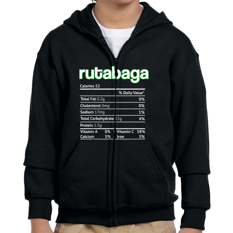 Rutabaga Nutrition Facts Funny Thanksgiving Christmas Food Youth Zipper Hoodie | Artistshot