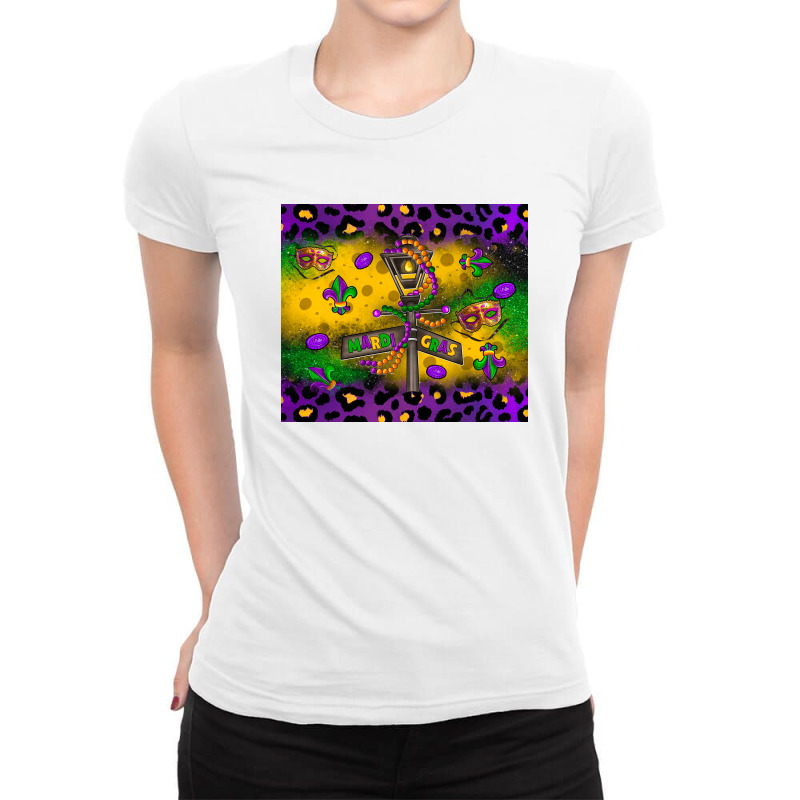 Mardi Gras Street Lights Ladies Fitted T-Shirt by LillyAllenDesigns | Artistshot