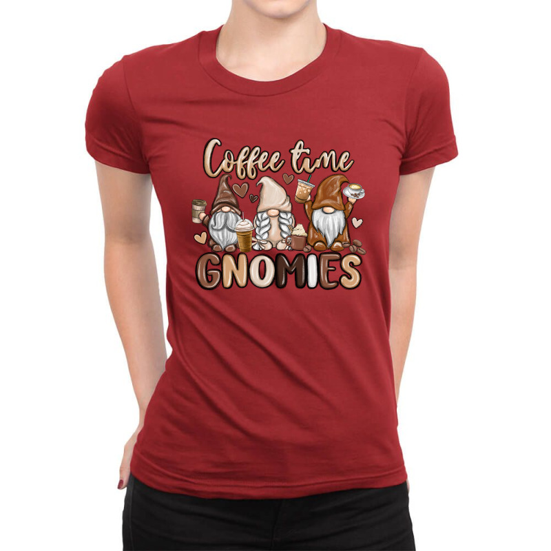 Coffee Time Gnomies Ladies Fitted T-Shirt by MaliasSmallBusiness | Artistshot