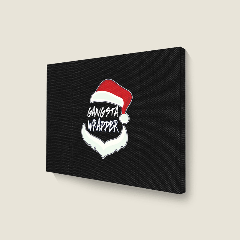 Christmas Gangsta Wrapper Santa Clause Landscape Canvas Print | Artistshot