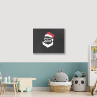 Christmas Gangsta Wrapper Santa Clause Landscape Canvas Print | Artistshot