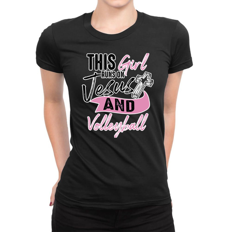 Cool Volleyball Funnyn Girl Run On Ladies Fitted T-Shirt by EpulArt | Artistshot