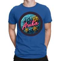 Aruba Design With Black Border And Neon Lettering T-shirt | Artistshot