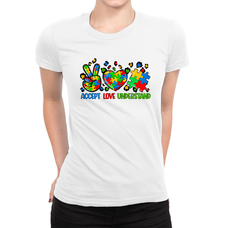 Accept Love Understand Autism Ladies Fitted T-Shirt by CowGirlArtShop | Artistshot