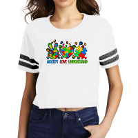 Accept Love Understand Autism Scorecard Crop Tee | Artistshot