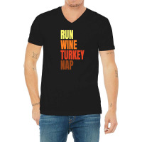 Funny Thnaksgiving Trot Running Run V-neck Tee | Artistshot