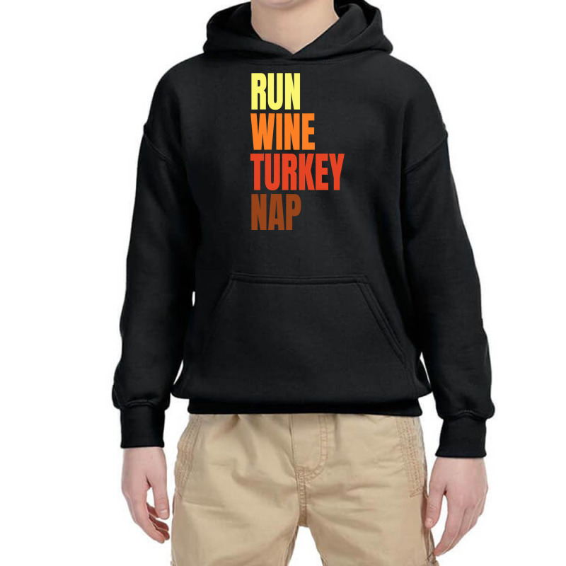 Funny Thnaksgiving Trot Running Run Youth Hoodie by EpulArt | Artistshot