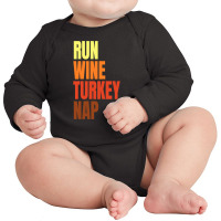 Funny Thnaksgiving Trot Running Run Long Sleeve Baby Bodysuit | Artistshot