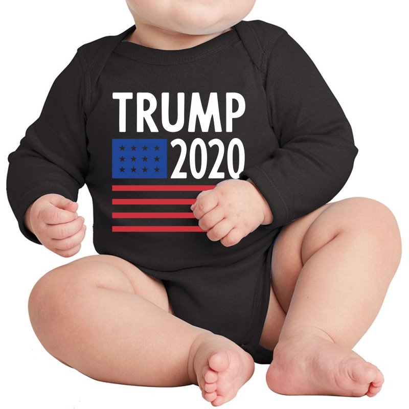 Donald Trump President - Usa Flag Gift Political Long Sleeve Baby Bodysuit by Diogo Calheiros | Artistshot