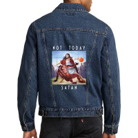 Not Today Satan Jesus Vs Satan In Basket Men Denim Jacket | Artistshot