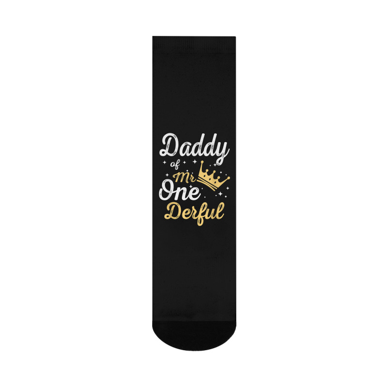 Daddy Of Mr Onederful 1st Birthday One Derful Matching T Shirt Crew Socks | Artistshot