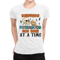 Surviving Fatherhood One Beer At A Time Ladies Fitted T-shirt | Artistshot