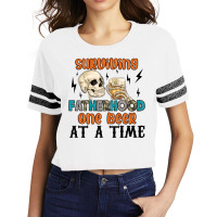 Surviving Fatherhood One Beer At A Time Scorecard Crop Tee | Artistshot