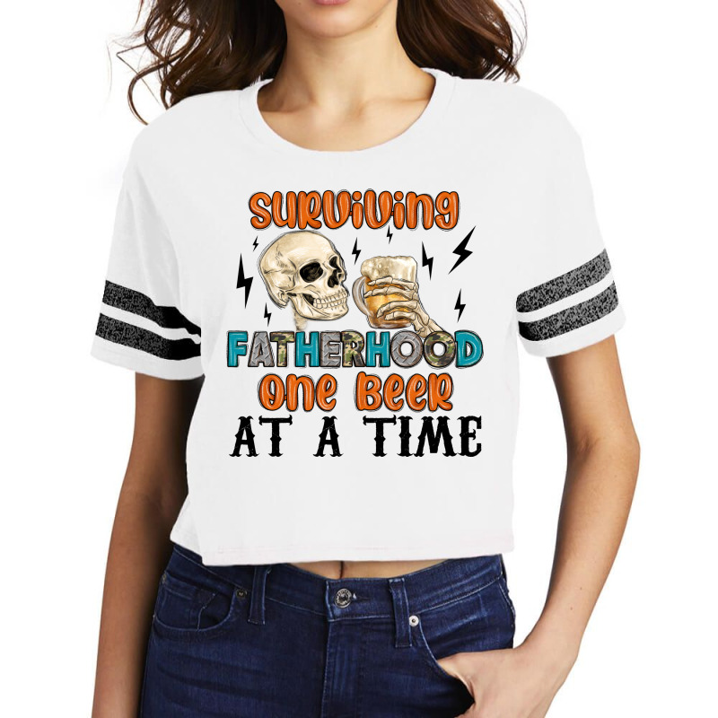 Surviving Fatherhood One Beer At A Time Scorecard Crop Tee by MaliasSmallBusiness | Artistshot