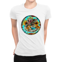 Rattlesnake And Sunflower Ladies Fitted T-shirt | Artistshot