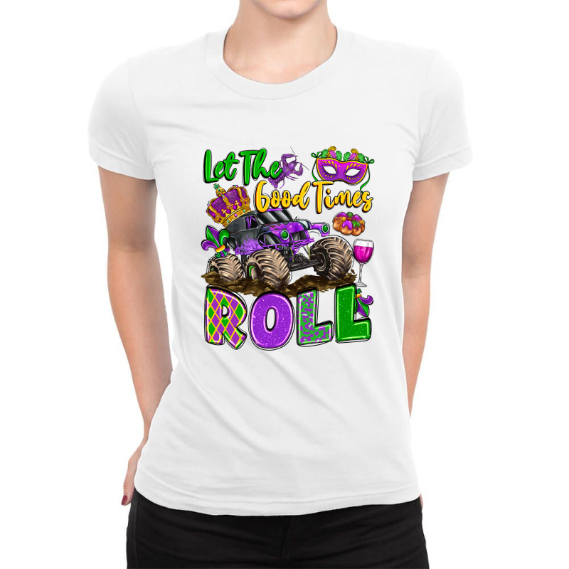 Let The Good Times Roll With Mardi Gras Monster Tr Ladies Fitted T-Shirt by LillyAllenDesigns | Artistshot