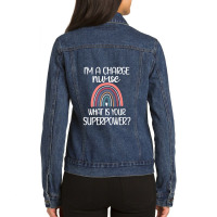 Charge Nurse Superpower  Registered Nurse Charge Nursing Premium Ladies Denim Jacket | Artistshot