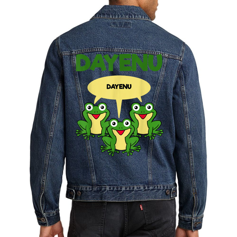 Three Frogs Dayenu   Funny Pesach Passover T Shirt Men Denim Jacket | Artistshot