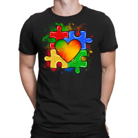 Autism Puzzle Pieces Heart T-shirt | Artistshot