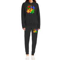 Autism Puzzle Pieces Heart Hoodie & Jogger Set | Artistshot