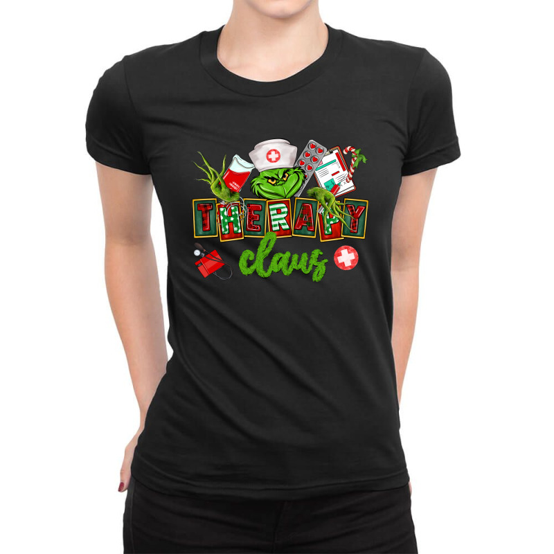 Therapy Claus Ladies Fitted T-Shirt by CowGirlArtShop | Artistshot