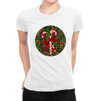 Candy Cane Christmas Ladies Fitted T-shirt | Artistshot